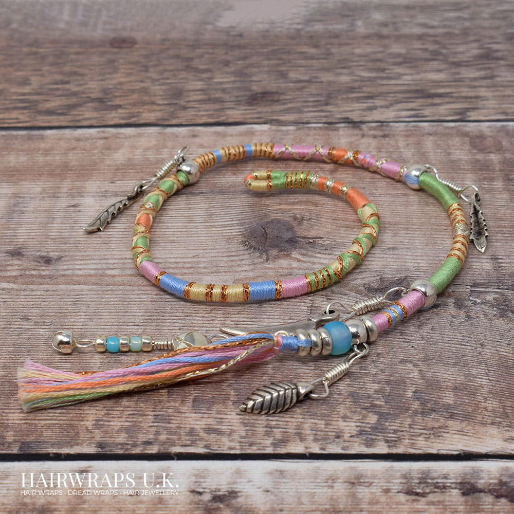 Hippie Hair Wrap Extension Pastel Forest Hairwraps U.K.